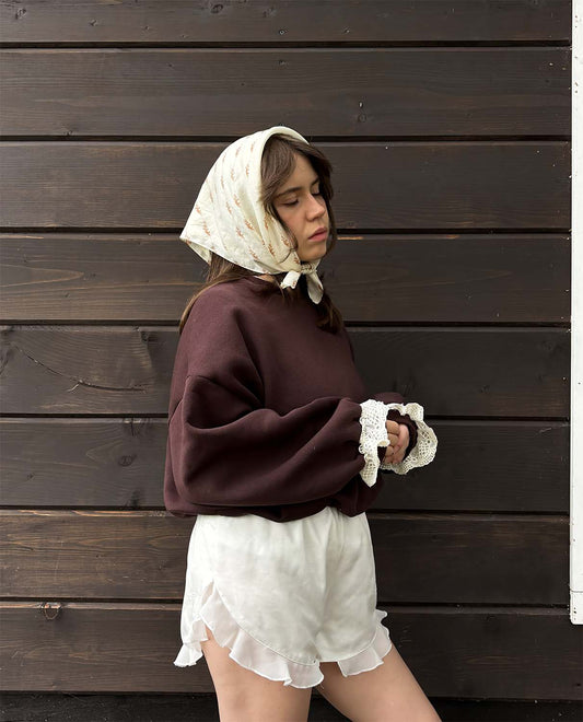 Bluza z koronką brown